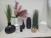 Group shot of all decorative items on surface
