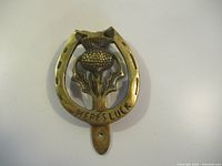 Front view of brass door knocker
