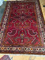 Full top-down view of rug showing overall design and condition