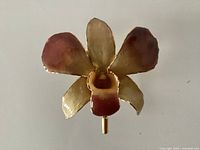 Front view showing orchid design and colour