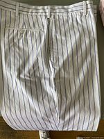 White Ralph Lauren pinstripe pants full front view