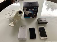 Full lot view showing all electronics on table