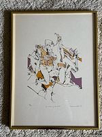 Full view of the framed lithograph artwork showing the entire composition and frame.