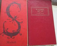 Front covers of Macbeth Swan Edition and Wizard of Oz Frank Baum books