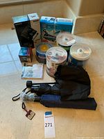 Overall view of all items grouped on floor