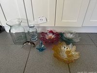 Group shot of all seven glass items