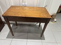 Full view of wooden bench front and top