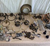 Overview of entire mixed hardware lot on table