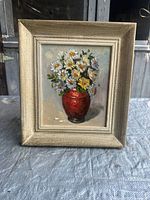 Front view of framed oil painting showing full composition and frame