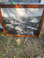 Front view of framed black-and-white Ivy Lea Bridge photograph