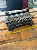 Overall view showing dovetail jig size and components on workbench