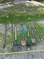 Group shot of all six tools laid out for scale