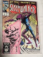 Front cover of Sleepwalker #1 comic showing character in action pose with promotional text and publish details.