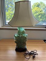 Lamp with shade showing full assembly