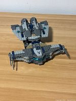 Full view of assembled Star Scavenger starship on tabletop