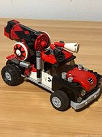 Front left view of assembled LEGO Cannonball Truck