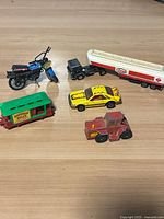 Overview of all five die-cast vehicles