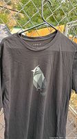 Tesla geometric owl T-shirt front view
