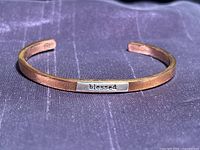 Full view of copper and sterling cuff bracelet