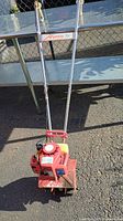 Front view of Mantis mini rototiller