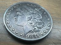 Obverse showing 1881 date and Liberty portrait