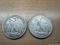 Reverse view of both coins with eagle design