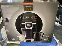 Retail box showing Keurig 2.0 Model K350 features and contents