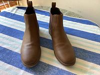 Top view of both boots showing uppers and general condition