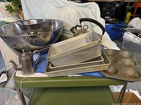 overview of all kitchenware on cart