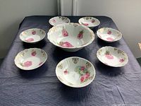 Complete seven-piece bowl set on table