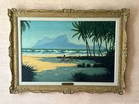 Full front view of framed painting showing overall composition, frame style and condition