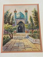 Close-up of watercolor painting without frame