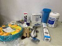 Wide view of all pet items showing the variety of toys, filters, and care products
