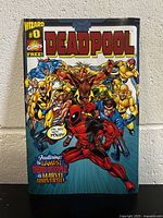 Front cover of Deadpool #0 Wizard promotional comic featuring multiple Marvel characters and vibrant artwork.
