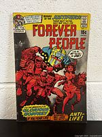 Photo of the front cover of Forever People comic book, issue #3, showing colorful artwork and title details.