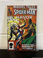 Front cover of Marvel Tales comic book issue #205 showing Spider-Man and Havok fighting foes with bold title text and classic comic art style.