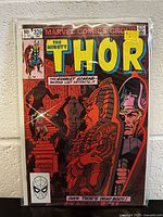 Front cover of The Mighty Thor #326 Marvel comic book showing Thor and Egyptian-themed imagery, including the Scarlet Scarab.