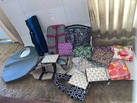 Group shot of all bags and totes in lot