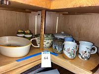 Overview of all ceramics on shelf