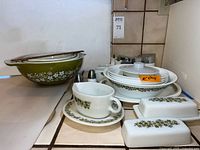 Entire assortment of Spring Blossom pieces displayed on counter