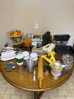 Overall view of all baking items on table