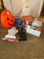 Group shot of all Halloween decorations