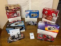All five boxed cars with two displayed out of boxes