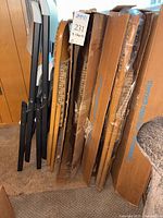 Samsonite chairs in original boxes alongside plastic chairs