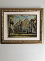 Framed oil painting overall view