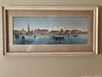 Full view of framed watercolor painting