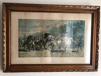 Front view of framed chromolithograph under glass