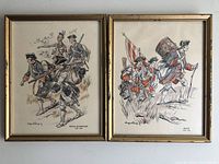 Both framed engravings side by side