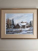 Full view of framed painting showing artwork and frame