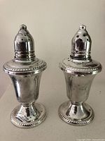 Front view of both sterling shakers